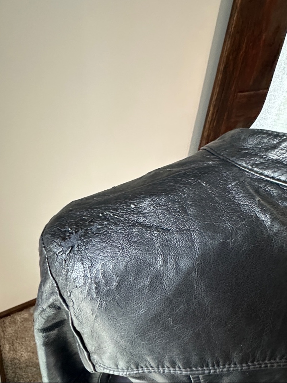 Express Black Leather Moto Jacket with Snap Collar SMALL - Picture 9 of 12